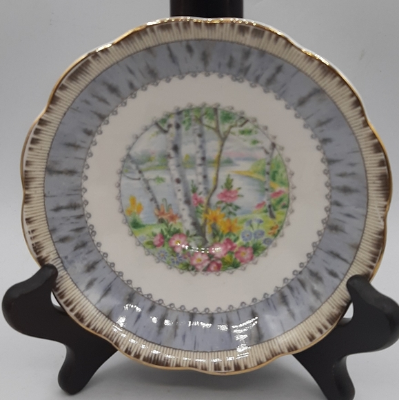 Royal Albert Bone China Set of 2 Silver Birch Saucer Plate  5.5" Made In England - Picture 2 of 10